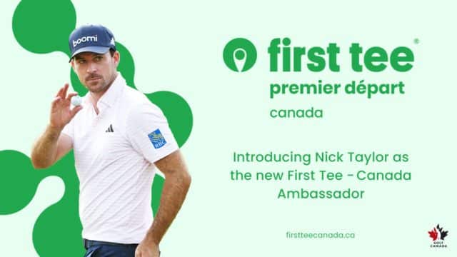 Nick Taylor announced as official ambassador of First Tee – Canada