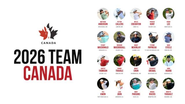Golf Canada announces professional athletes named to Team Canada roster
